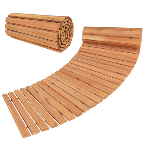 7 FT Wooden Garden Pathway with Anti-slip Surface for Gardens Patios - Che Cose Belle