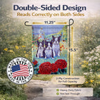 Boston Terrier Three in a Row Garden Flag – Decorative Outdoor Yard Flag