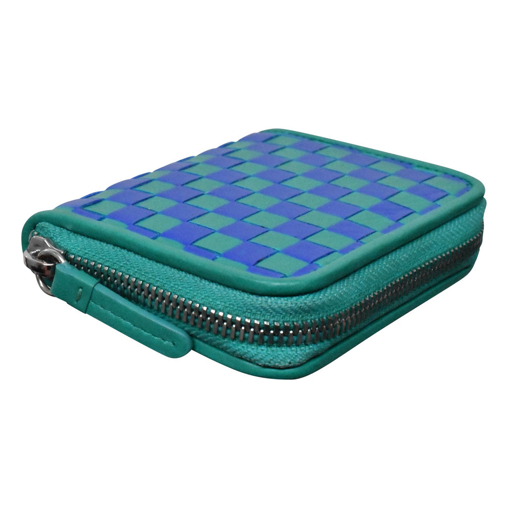 CHECKERBOARD ZIP AROUND WALLET