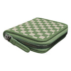 CHECKERBOARD ZIP AROUND WALLET