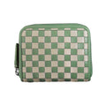 CHECKERBOARD ZIP AROUND WALLET
