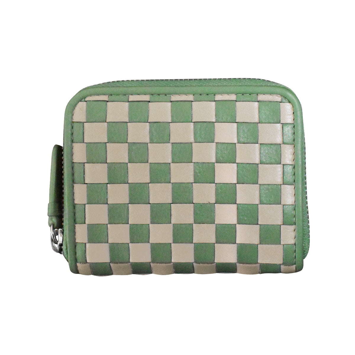 CHECKERBOARD ZIP AROUND WALLET