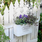 All Chic Metal Wall Planter Wall Mount Planter Wall Vases for Flowers Shabby Chic Wall Decor for Rustic Farmhouse Wall Outdoor Decor (White)…