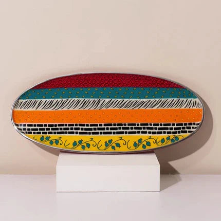 Serving tray with colorful striped design – Ovela series