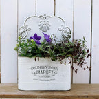 All Chic Metal Wall Planter Wall Mount Planter Wall Vases for Flowers Shabby Chic Wall Decor for Rustic Farmhouse Wall Outdoor Decor (White)…
