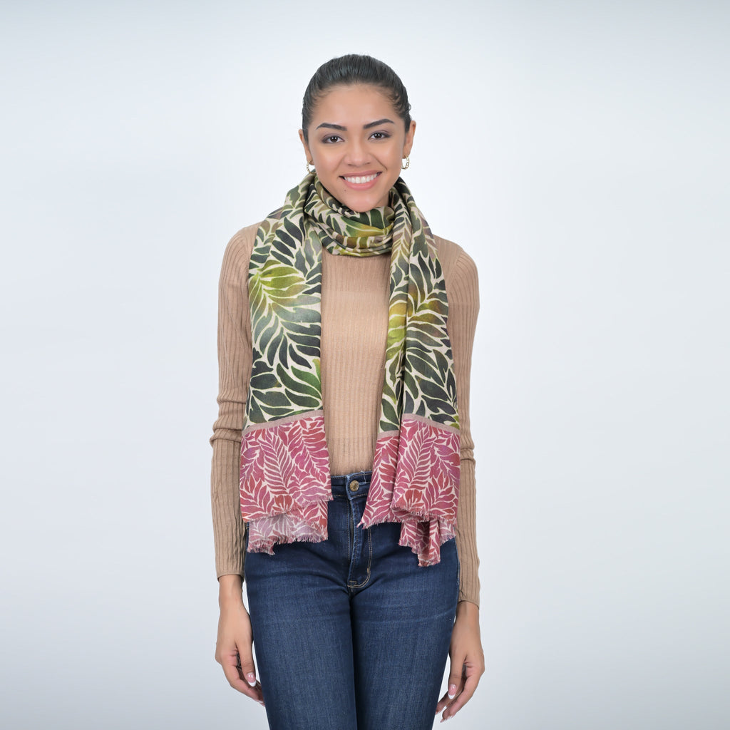 Fern Wool Twill Scarf - Moss Green