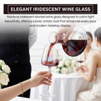 Slanted Iridescent Wine Glass, Single 15.8oz 9.84in Clear Glass