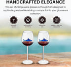 Shark-Inspired Wine Glasses Set of 2 – 13oz