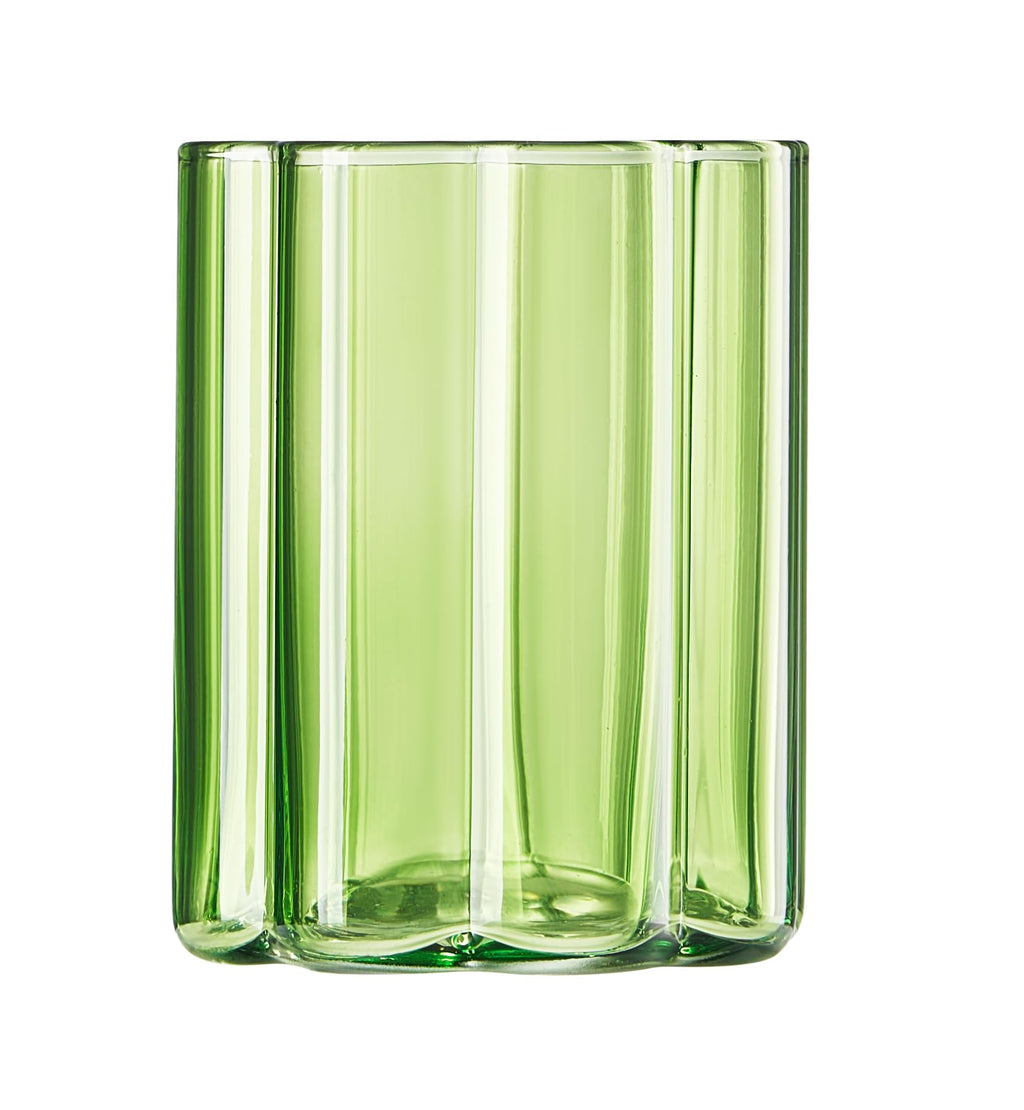 Colorful Carafe & Ribbed Flower Cup Set | 44oz Glasses