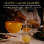 Italian Design Amber Glass Jug Mouth-Blown Venetian Pitcher 750ml Handmade Murano