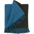 Highland Tweeds Reversible Double Cloth Throw - Sea/Green