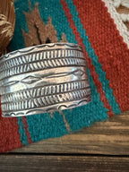 Handcrafted Old Pawn Sterling Silver Cuff Bracelet
