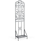 Metal Garden Trellis with Foldable Shelf 75 x 20 Inch