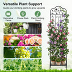 Metal Garden Trellis with Foldable Shelf 75 x 20 Inch