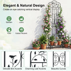 Metal Garden Trellis with Foldable Shelf 75 x 20 Inch