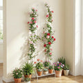 Metal Garden Trellis with Foldable Shelf 75 x 20 Inch