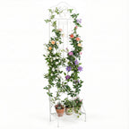 Metal Garden Trellis with Foldable Shelf 75 x 20 Inch