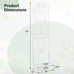 Metal Garden Trellis with Foldable Shelf 75 x 20 Inch