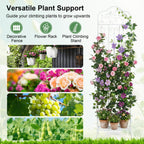 Metal Garden Trellis with Foldable Shelf 75 x 20 Inch