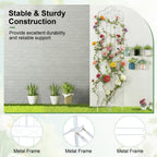 Metal Garden Trellis with Foldable Shelf 75 x 20 Inch
