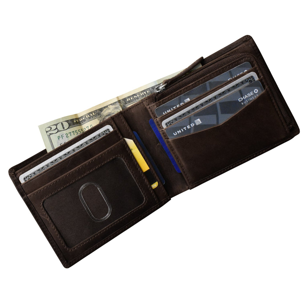 MEN'S WALLET BIFOLD WITH ZIP POCKET