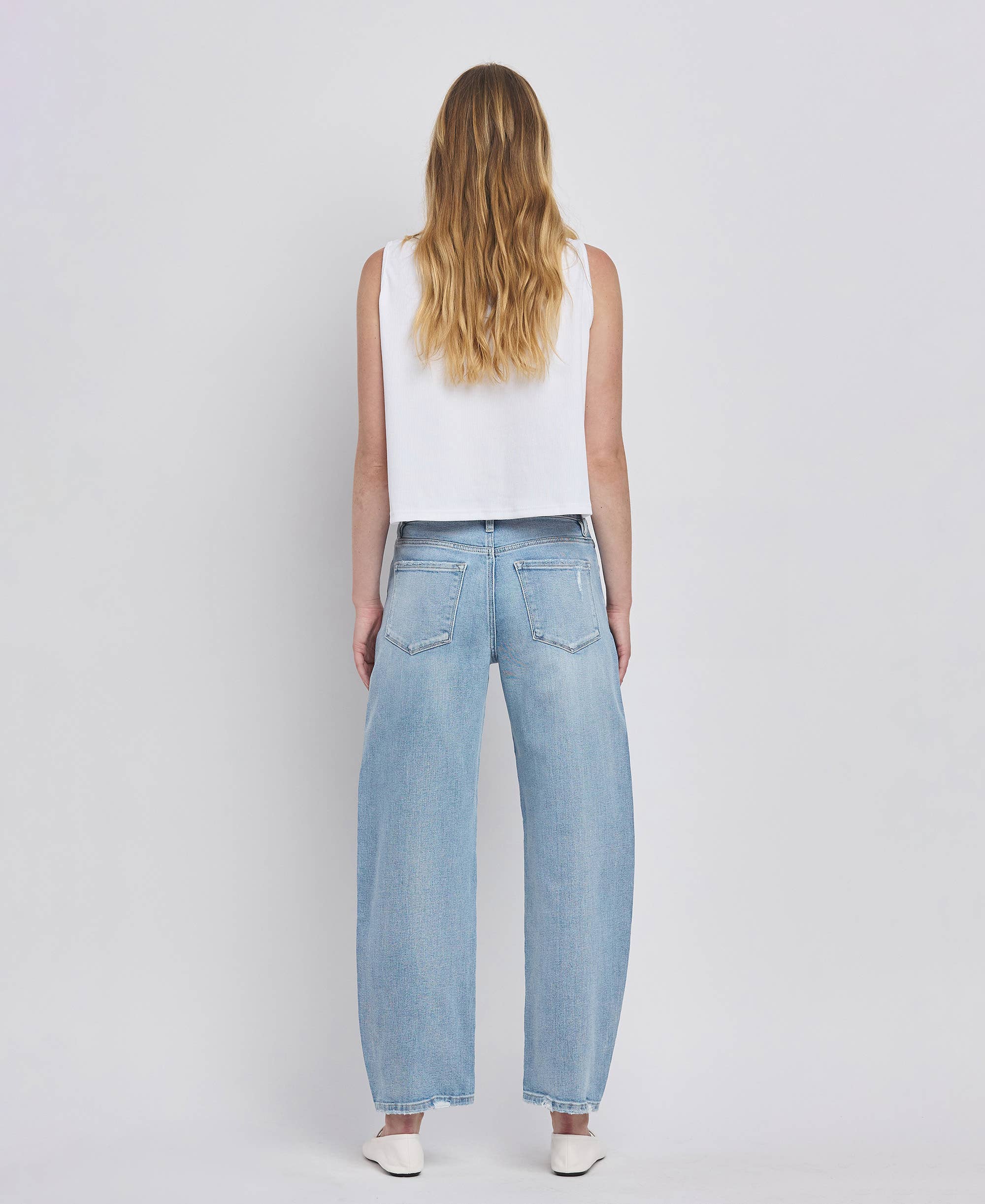 Lovervet by VERVET High Rise Barrel Leg Jeans