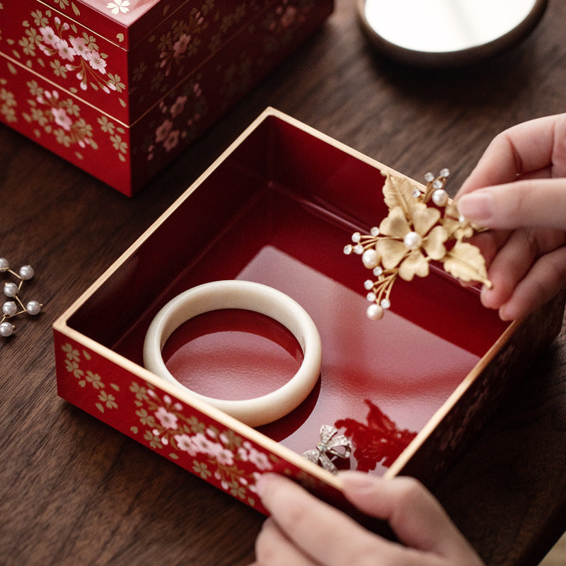 Japanese-Style Resin Multi-Layer Jewelry Box, Wedding Gift