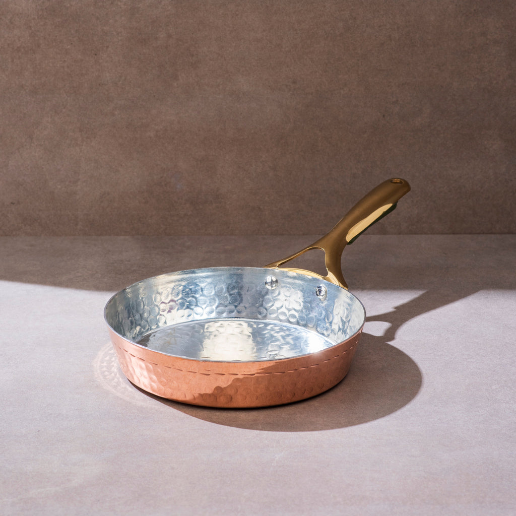 Copper Frypan (Frying Pan) with Brass Handle - Saute Pan