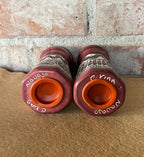 Handcrafted Tall Burgundy Salt & Pepper Shakers “Cassandra King”