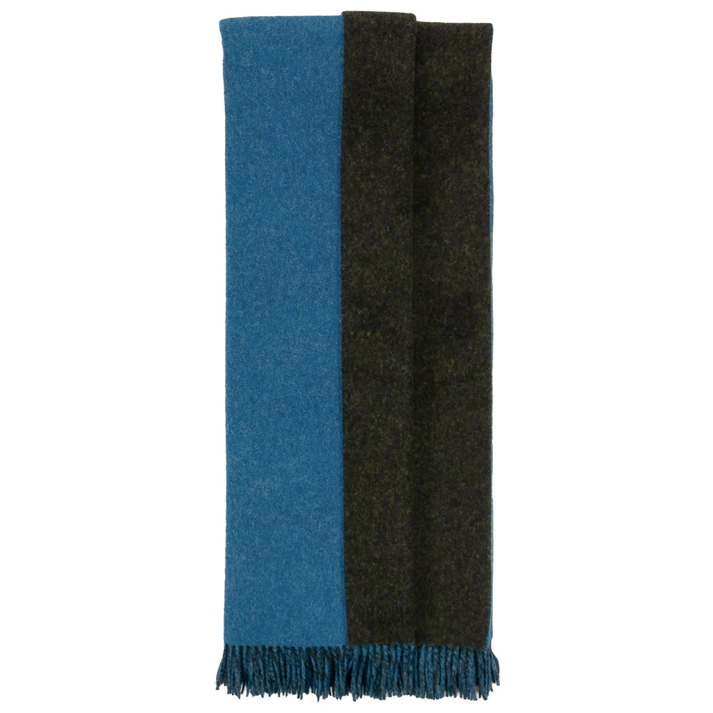 Highland Tweeds Reversible Double Cloth Throw - Sea/Green