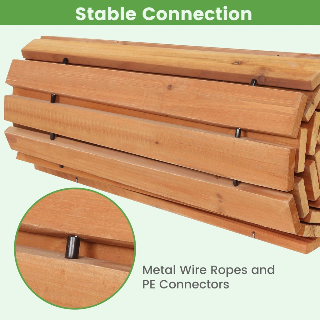 7 FT Wooden Garden Pathway with Anti-slip Surface for Gardens Patios
