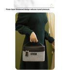 Multifunctional PU thousand bird grid cosmetic bag, portable cosmetic case, large capacity storage bag cosmetics, storage box, makeup bag with compartments,