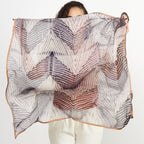 Samu Hand Crafted  Shibori Print Silk Chiffon Sqaure Scarf