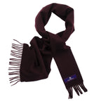 Prince of Scots Fringed Merino Wool Scarf - Merlot