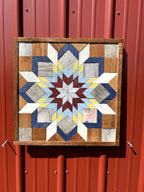 Amish Handmade Barn Quilt Wall Art – Reclaimed Barn Wood – 20.75” x 20.75”
