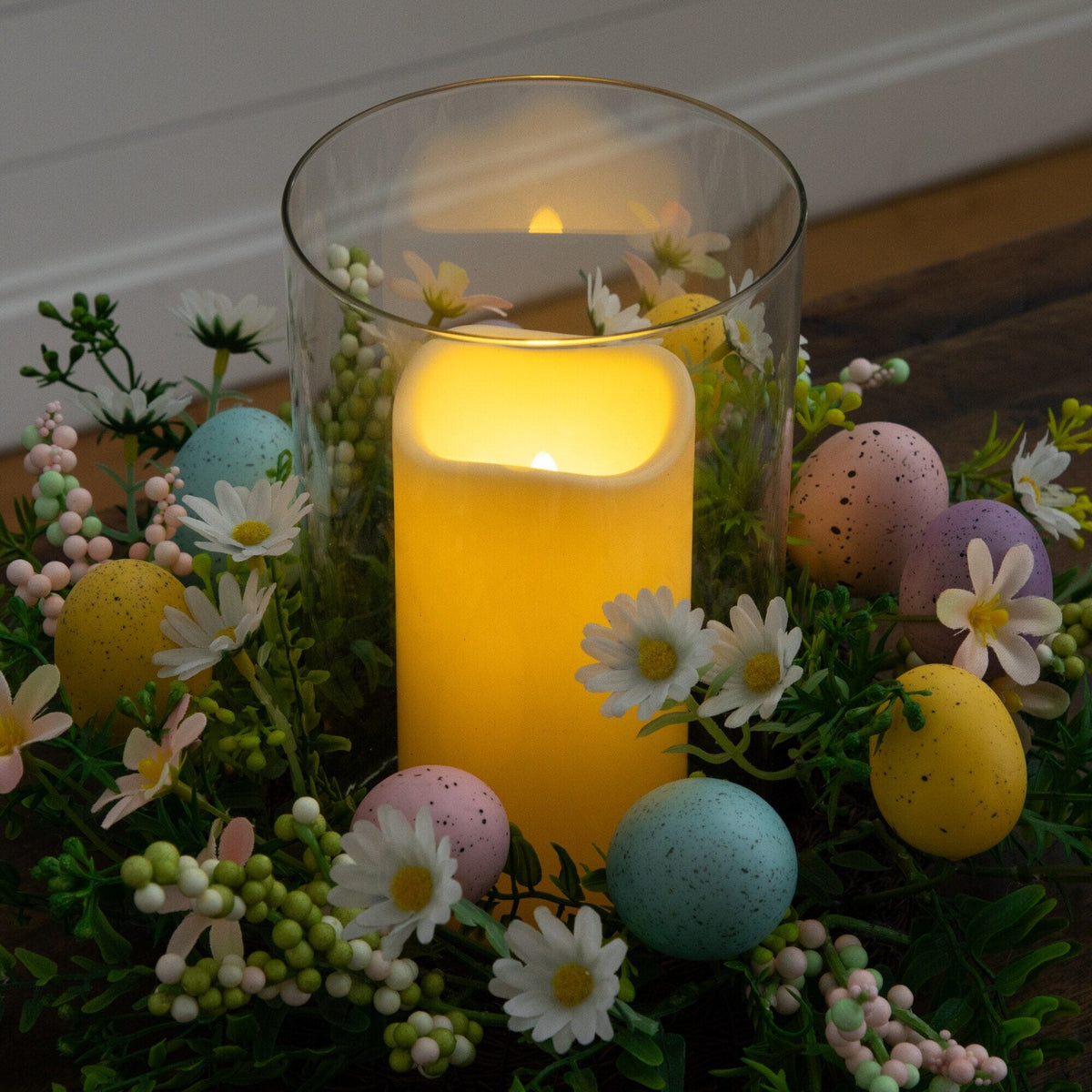8" Artificial Easter Candle Holder Arrangement - Che Cose Belle