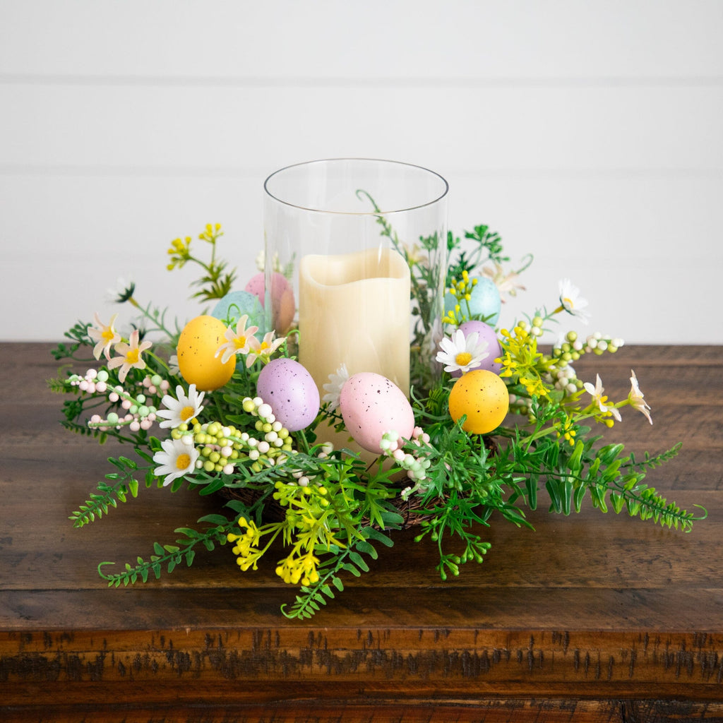 8" Artificial Easter Candle Holder Arrangement - Che Cose Belle