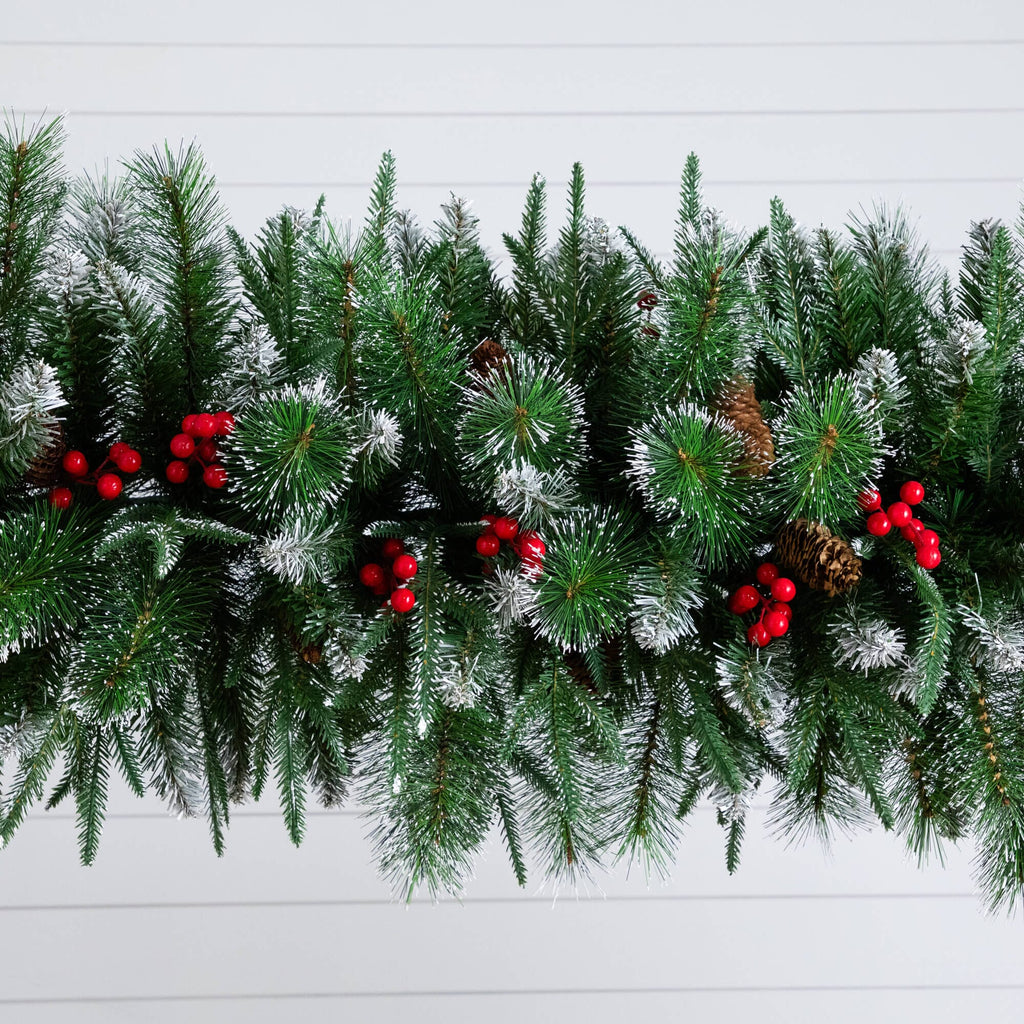 8' Artificial Holiday Green Christmas Pine Archway with Pinecones and Berries - Che Cose Belle