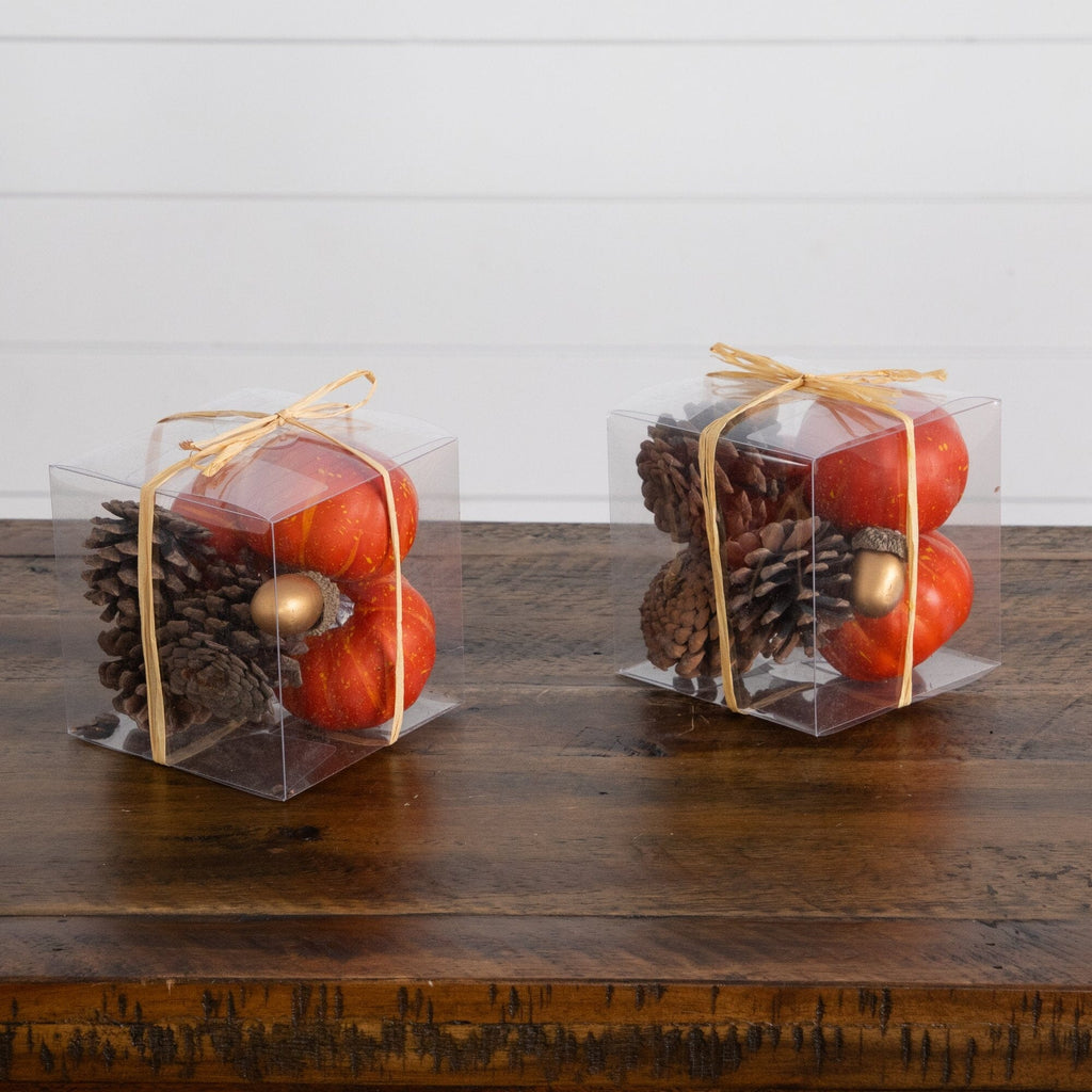 8-pc Artificial Autumn Harvest Assorted Fall Pumpkin Decor - Set of 2 - Che Cose Belle