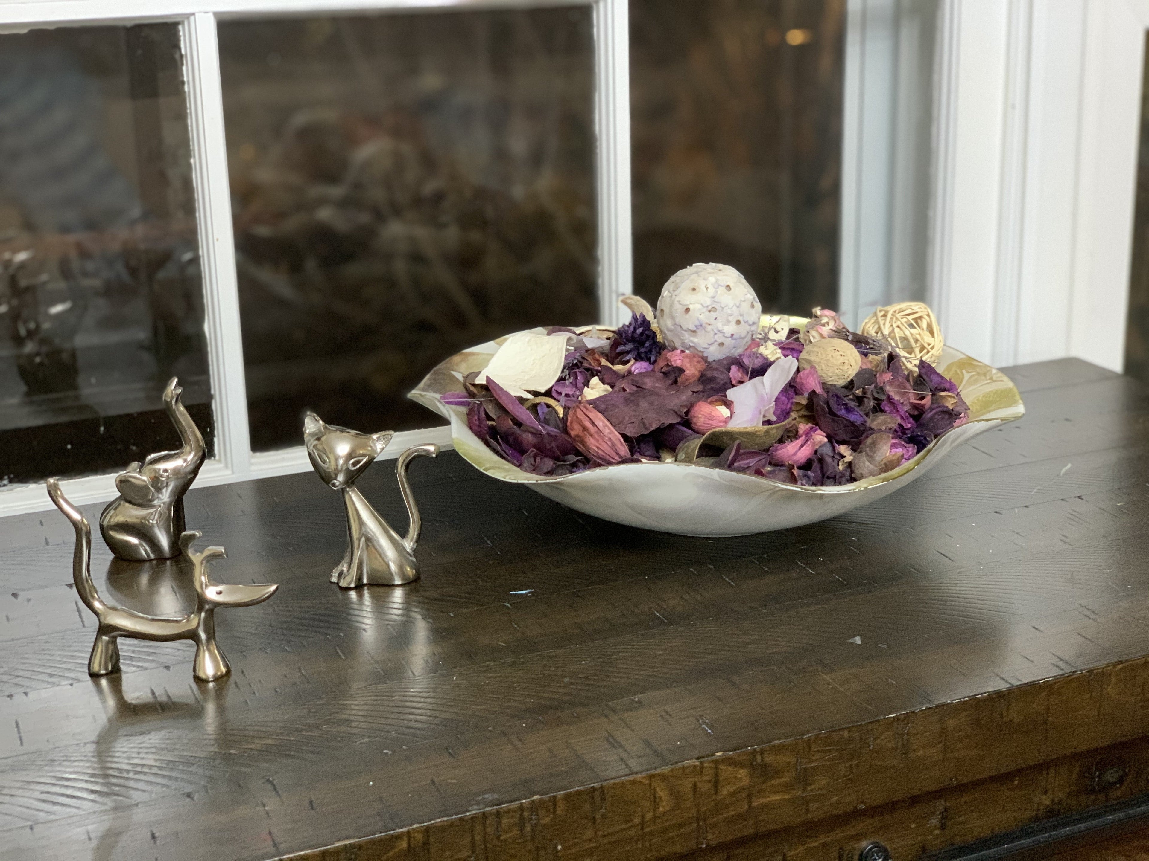 Vibhsa Dog Cat & Elephant Ring Holders Set - Silver