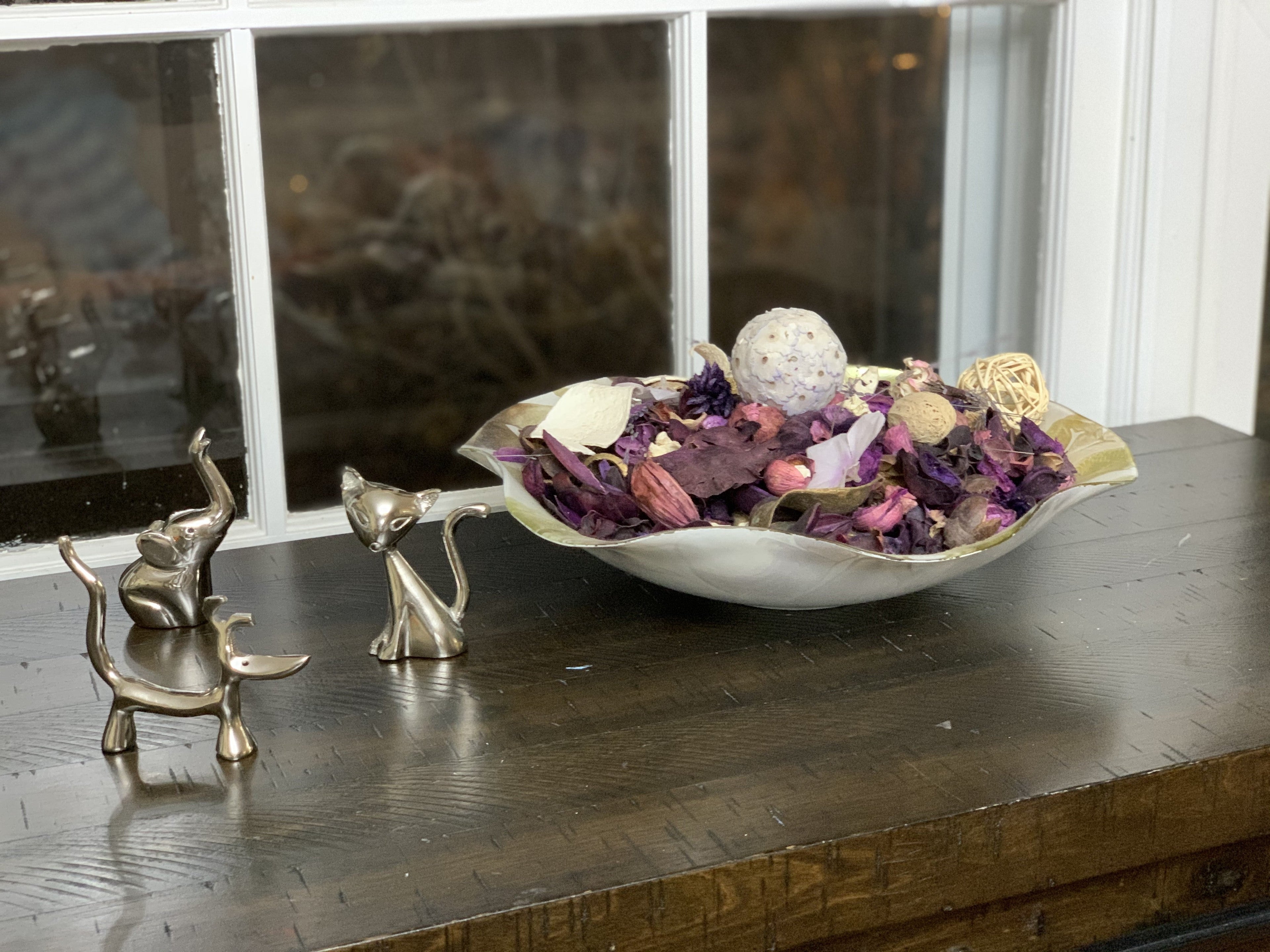 Vibhsa Dog Cat & Elephant Ring Holders Set - Silver