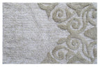 Damask Pattern Bath Rug in Beige & Ivory