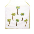 Fennco Styles Raquel Collection Beaded Palm Trees 100% Pure Cotton 16 x 72 Inch Table Runner – White Table Runner for Indoor Party, Family Gathering, Beach House and Home Décor