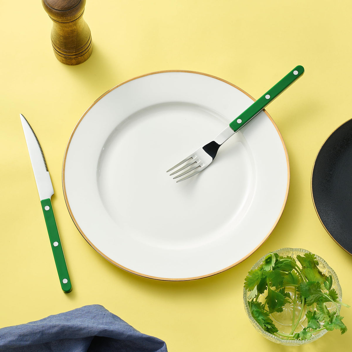 Khen Green Cutlery Set of 20 –18/8 Stainless Steel Flatware