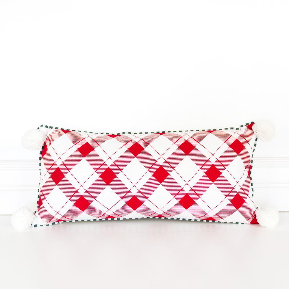 Large Red Christmas Throw Pillow Believe Holiday Decorative Pillow Red White Premium