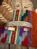 Handcrafted Copper & Sterling Silver Cuff Bracelet by Wylie Secatero