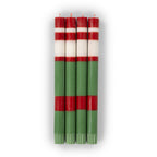 Striped Dinner Candles Holiday Set