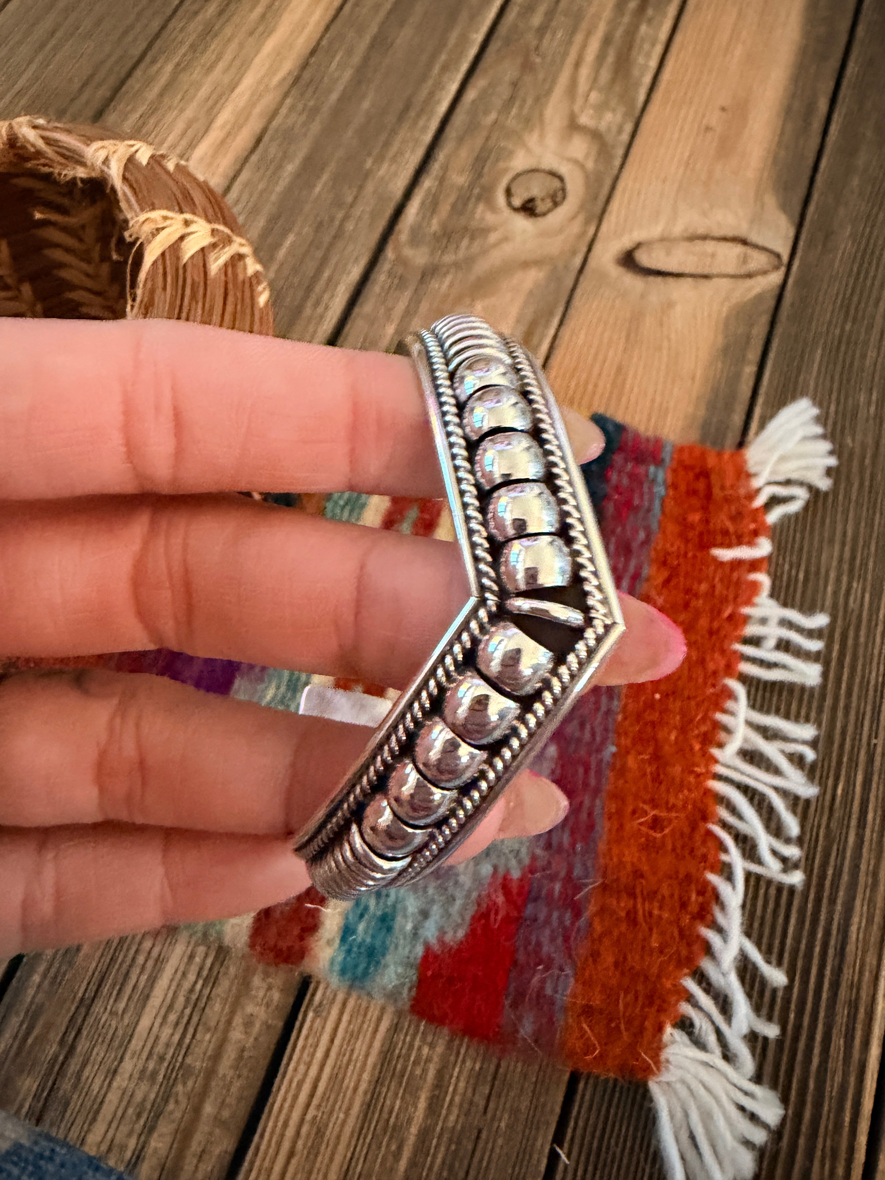 Handcrafted Rolled Sterling Silver Cuff Bracelet