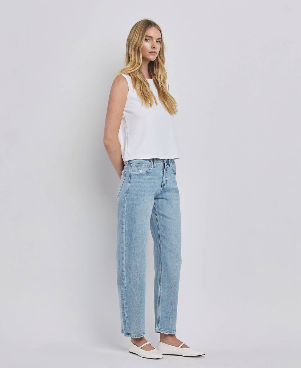 Lovervet by VERVET High Rise Barrel Leg Jeans