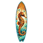 Seahorse Coastal Surfboard Wall Art – Handcrafted Wooden Ocean Decor by G.DeBrekht – Indoor Outdoor Beach House Accent – 8490147HS